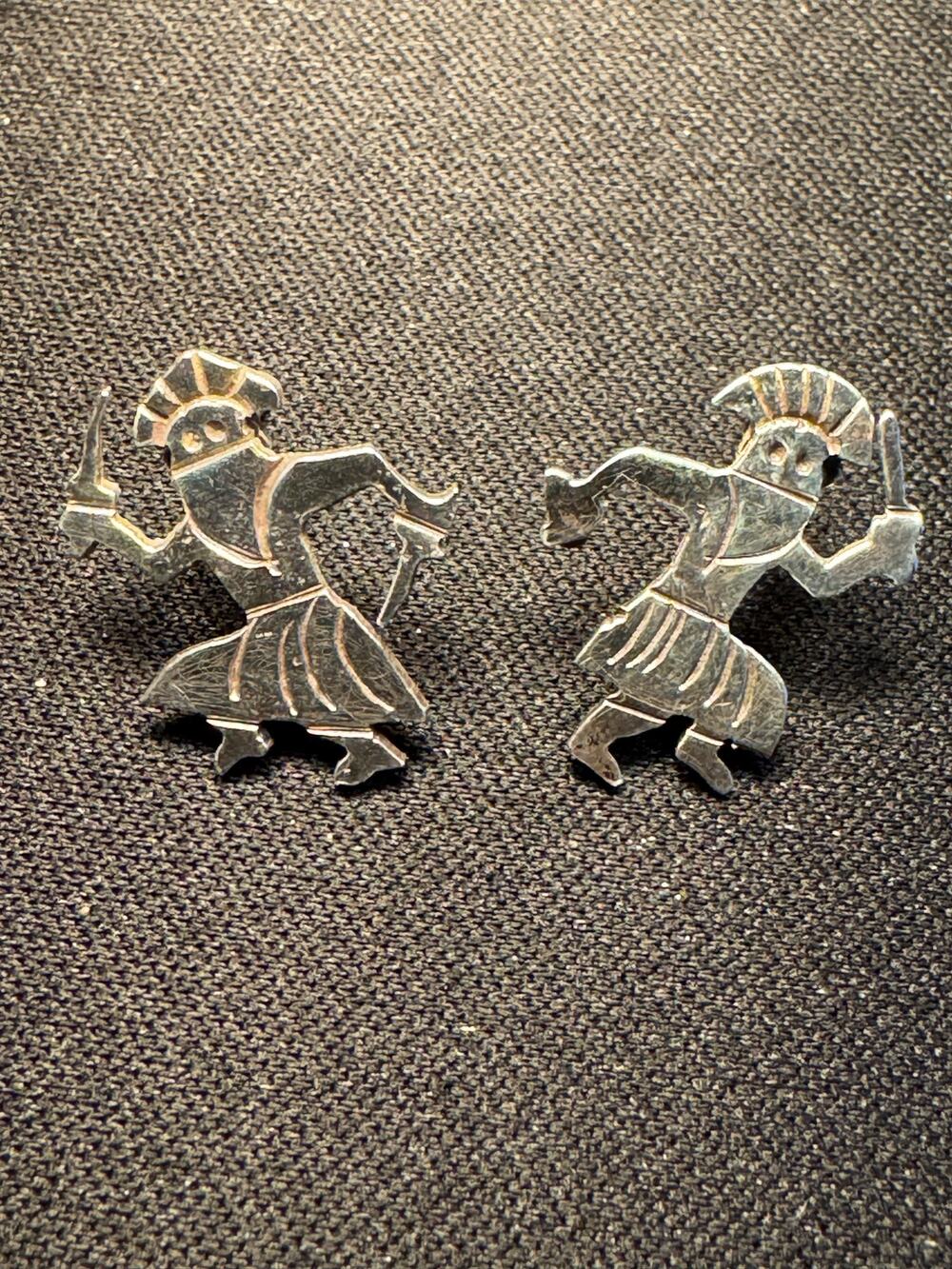 Vintage 925 Sterling Silver Native Dancers Post Earrings
